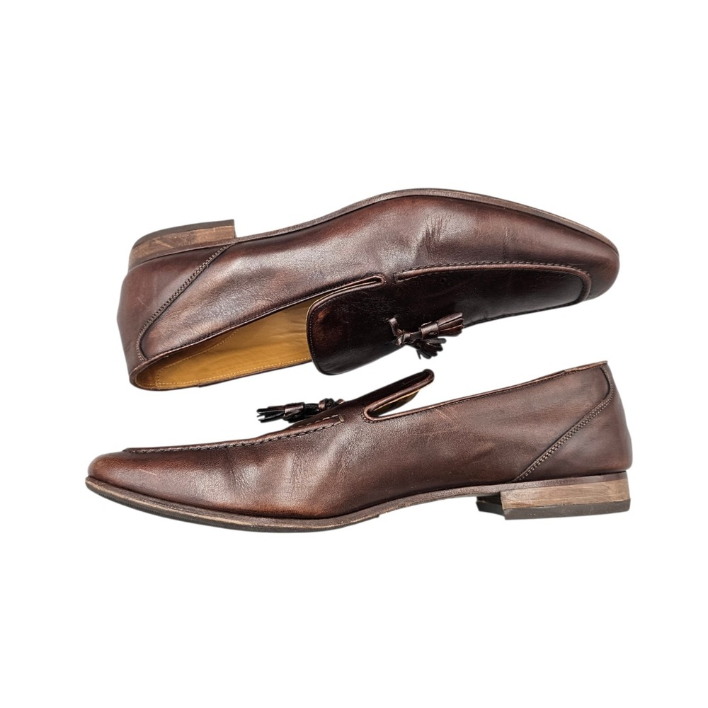 Florsheim Men's Size 44/10 EUC Royal Imperial Italy Brown Leather Tassel Loafers - Picture 7 of 8